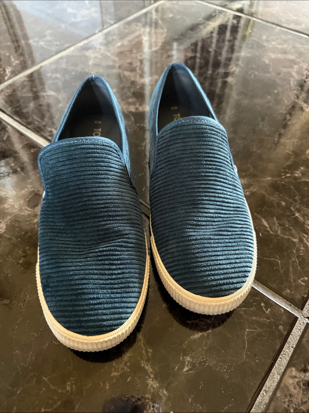 Men's Slip-On Corduroy Casual Shoes in Teal